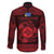 Personalized Merionethshire Meirionnydd Family Matching Off The Shoulder Long Sleeve Dress and Hawaiian Shirt Red Wolf Celtic-inspired - Wonder Print Shop