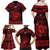 Personalized Merionethshire Meirionnydd Family Matching Off Shoulder Maxi Dress and Hawaiian Shirt Red Wolf Celtic-inspired - Wonder Print Shop