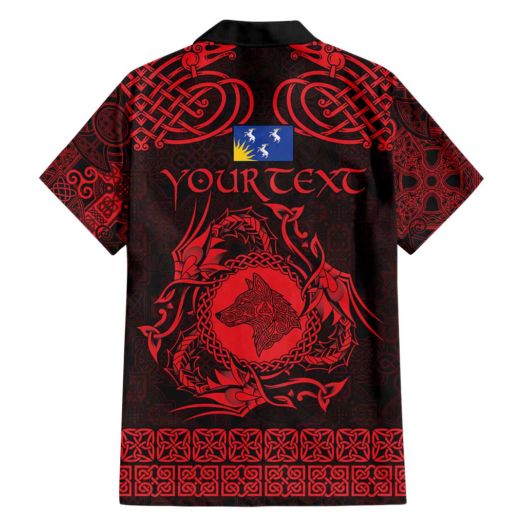 Personalized Merionethshire Meirionnydd Family Matching Off Shoulder Maxi Dress and Hawaiian Shirt Red Wolf Celtic-inspired - Wonder Print Shop