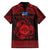 Personalized Merionethshire Meirionnydd Family Matching Off Shoulder Maxi Dress and Hawaiian Shirt Red Wolf Celtic-inspired - Wonder Print Shop