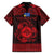 Personalized Merionethshire Meirionnydd Family Matching Short Sleeve Bodycon Dress and Hawaiian Shirt Red Wolf Celtic-inspired - Wonder Print Shop