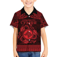 Personalized Merionethshire Meirionnydd Family Matching Tank Maxi Dress and Hawaiian Shirt Red Wolf Celtic-inspired - Wonder Print Shop