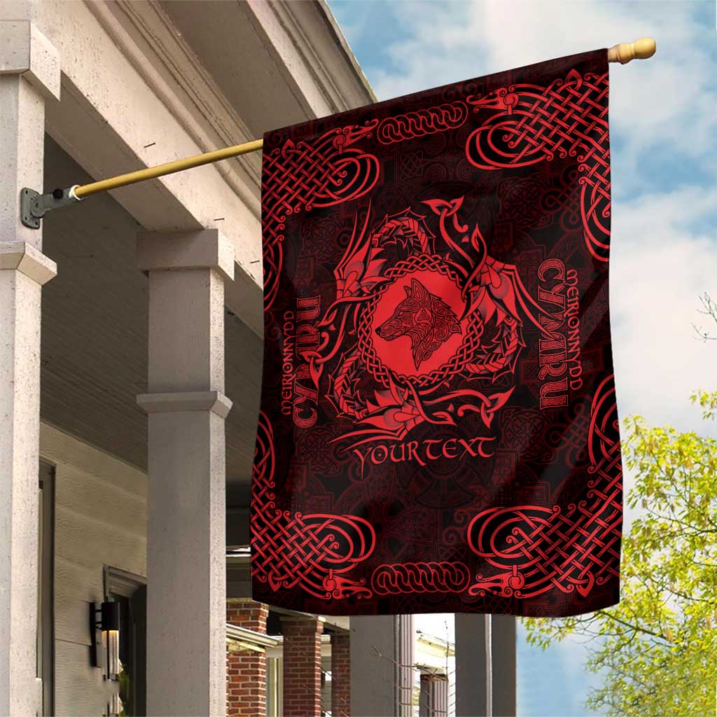 Personalized Merionethshire Meirionnydd Garden Flag Red Wolf Celtic-inspired - Wonder Print Shop