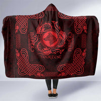 Personalized Merionethshire Meirionnydd Hooded Blanket Red Wolf Celtic-inspired - Wonder Print Shop