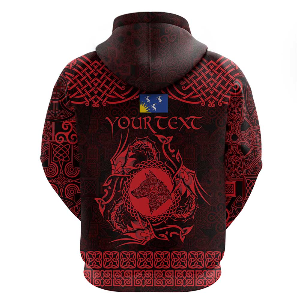Personalized Merionethshire Meirionnydd Hoodie Red Wolf Celtic-inspired - Wonder Print Shop