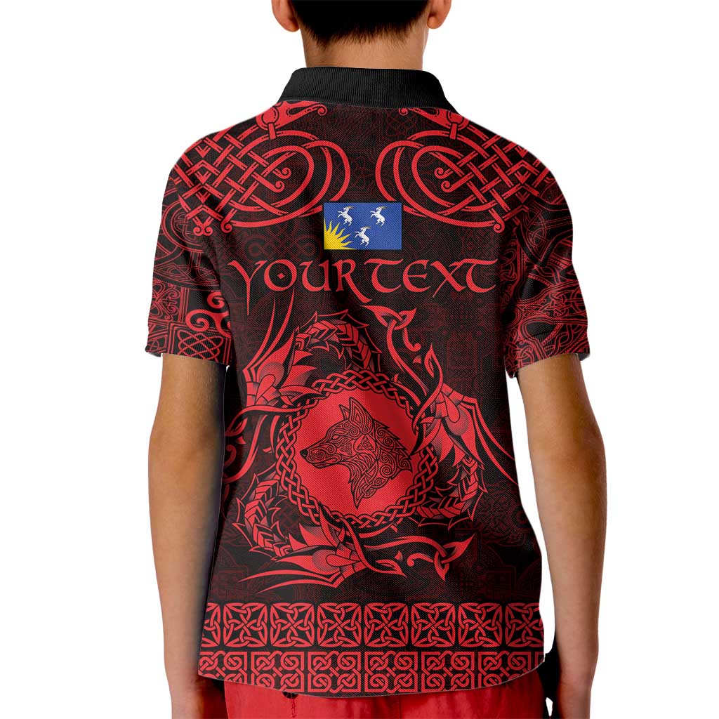 Personalized Merionethshire Meirionnydd Kid Polo Shirt Red Wolf Celtic-inspired - Wonder Print Shop