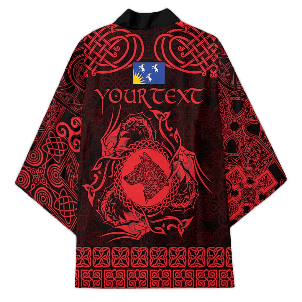 Personalized Merionethshire Meirionnydd Kimono Red Wolf Celtic-inspired - Wonder Print Shop