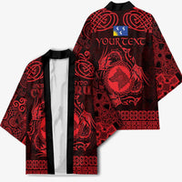 Personalized Merionethshire Meirionnydd Kimono Red Wolf Celtic-inspired - Wonder Print Shop