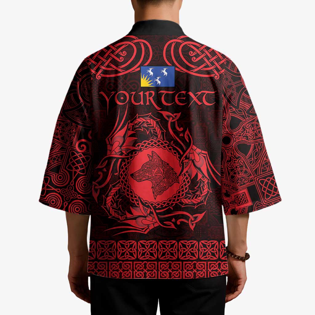 Personalized Merionethshire Meirionnydd Kimono Red Wolf Celtic-inspired - Wonder Print Shop