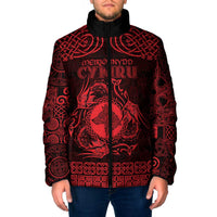 Personalized Merionethshire Meirionnydd Padded Jacket Red Wolf Celtic-inspired - Wonder Print Shop