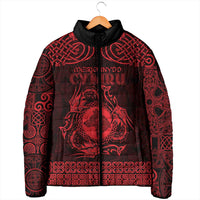 Personalized Merionethshire Meirionnydd Padded Jacket Red Wolf Celtic-inspired - Wonder Print Shop