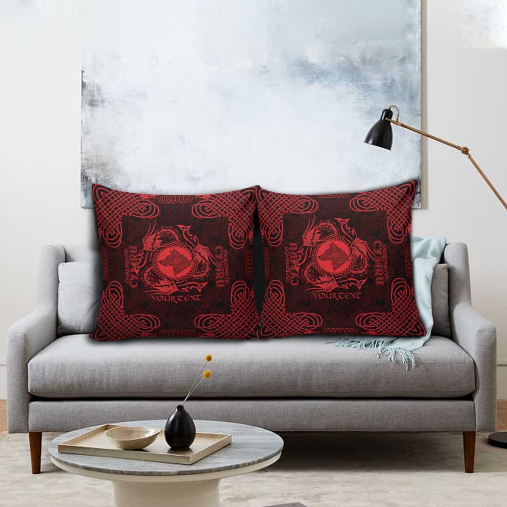 Personalized Merionethshire Meirionnydd Pillow Cover Red Wolf Celtic-inspired - Wonder Print Shop