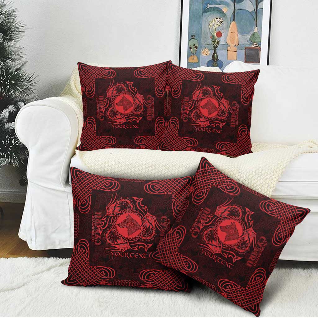 Personalized Merionethshire Meirionnydd Pillow Cover Red Wolf Celtic-inspired - Wonder Print Shop