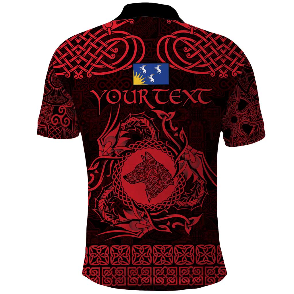 Personalized Merionethshire Meirionnydd Polo Shirt Red Wolf Celtic-inspired - Wonder Print Shop
