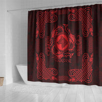 Personalized Merionethshire Meirionnydd Shower Curtain Red Wolf Celtic-inspired - Wonder Print Shop