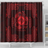 Personalized Merionethshire Meirionnydd Shower Curtain Red Wolf Celtic-inspired - Wonder Print Shop