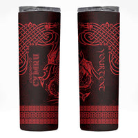 Personalized Merionethshire Meirionnydd Skinny Tumbler Red Wolf Celtic-inspired - Wonder Print Shop
