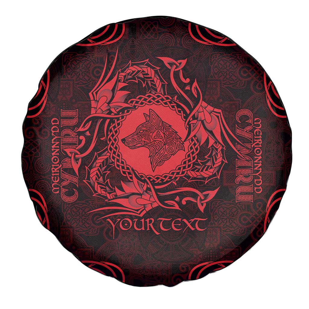 Personalized Merionethshire Meirionnydd Spare Tire Cover Red Wolf Celtic-inspired - Wonder Print Shop
