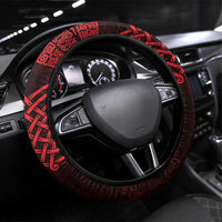 Merionethshire Meirionnydd Steering Wheel Cover Red Wolf Celtic-inspired - Wonder Print Shop