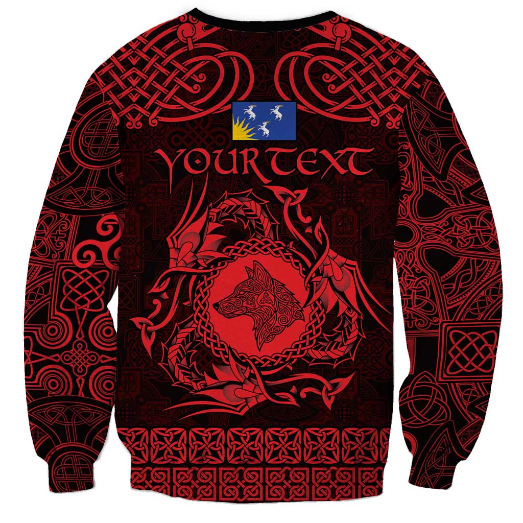 Personalized Merionethshire Meirionnydd Sweatshirt Red Wolf Celtic-inspired - Wonder Print Shop