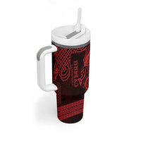 Personalized Merionethshire Meirionnydd Tumbler With Handle Red Wolf Celtic-inspired - Wonder Print Shop