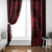 Personalized Merionethshire Meirionnydd Window Curtain Red Wolf Celtic-inspired - Wonder Print Shop