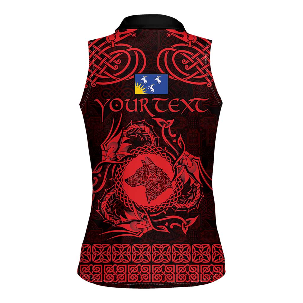 Personalized Merionethshire Meirionnydd Women Sleeveless Polo Shirt Red Wolf Celtic-inspired - Wonder Print Shop