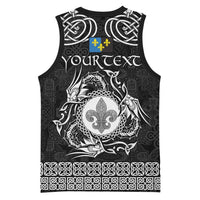 Personalized Monmouthshire Sir Fynwy Basketball Jersey Black Fleur-de-lis Celtic-inspired - Wonder Print Shop