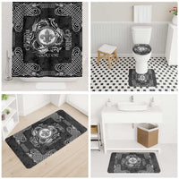Personalized Monmouthshire Sir Fynwy Bathroom Set Black Fleur-de-lis Celtic-inspired - Wonder Print Shop