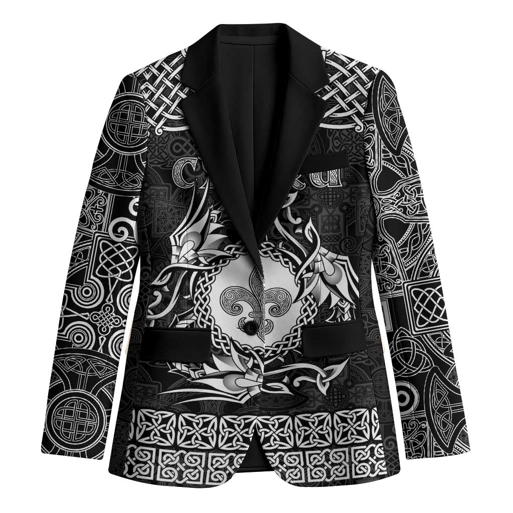 Personalized Monmouthshire Sir Fynwy Blazer Black Fleur-de-lis Celtic-inspired - Wonder Print Shop