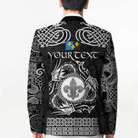 Personalized Monmouthshire Sir Fynwy Blazer Black Fleur-de-lis Celtic-inspired - Wonder Print Shop