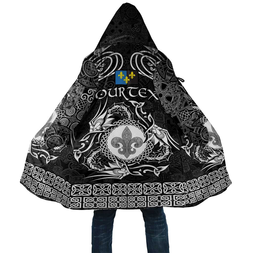 Personalized Monmouthshire Sir Fynwy Cloak Black Fleur-de-lis Celtic-inspired - Wonder Print Shop