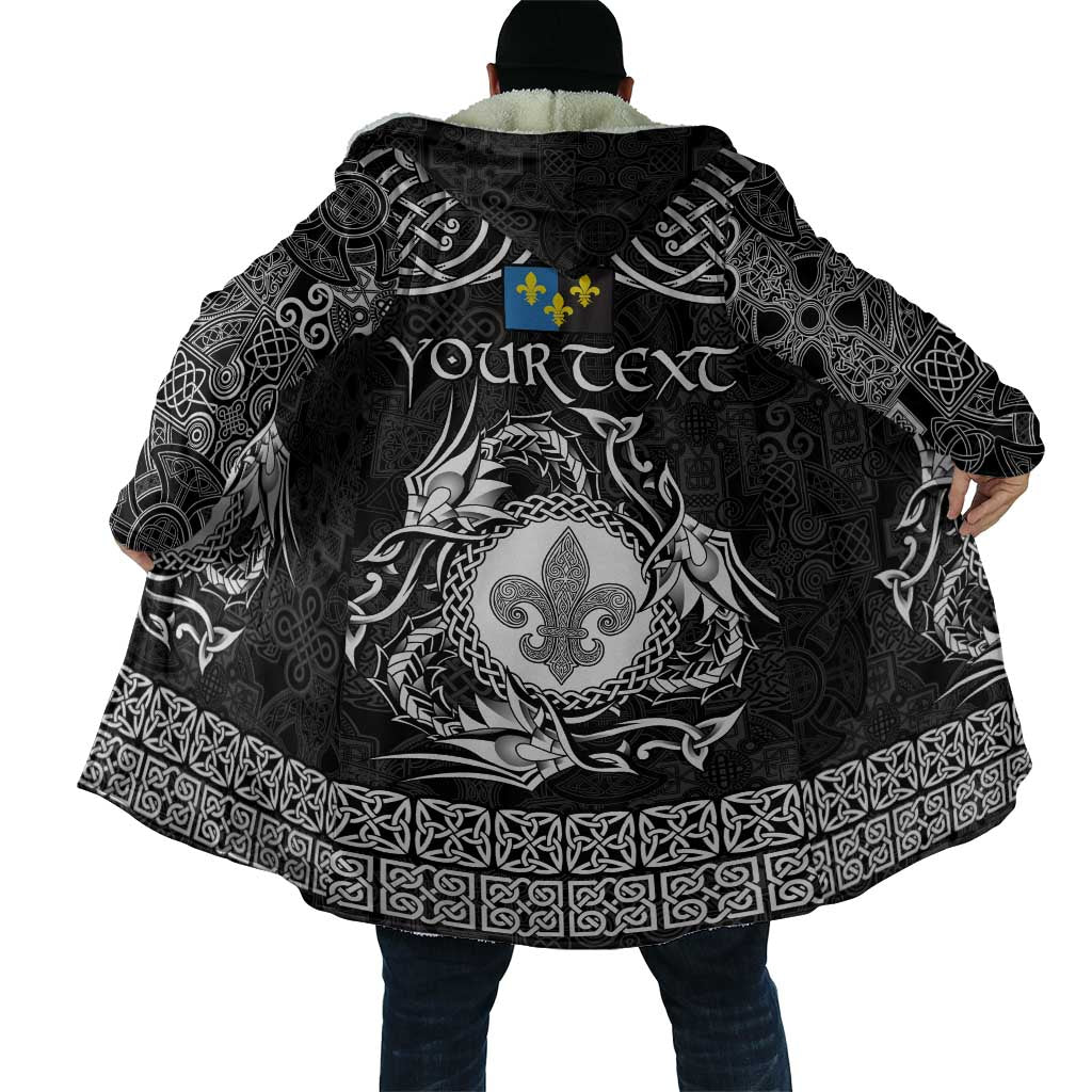 Personalized Monmouthshire Sir Fynwy Cloak Black Fleur-de-lis Celtic-inspired - Wonder Print Shop