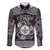 Personalized Monmouthshire Sir Fynwy Family Matching Long Sleeve Bodycon Dress and Hawaiian Shirt Black Fleur-de-lis Celtic-inspired - Wonder Print Shop