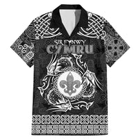 Personalized Monmouthshire Sir Fynwy Family Matching Mermaid Dress and Hawaiian Shirt Black Fleur-de-lis Celtic-inspired - Wonder Print Shop