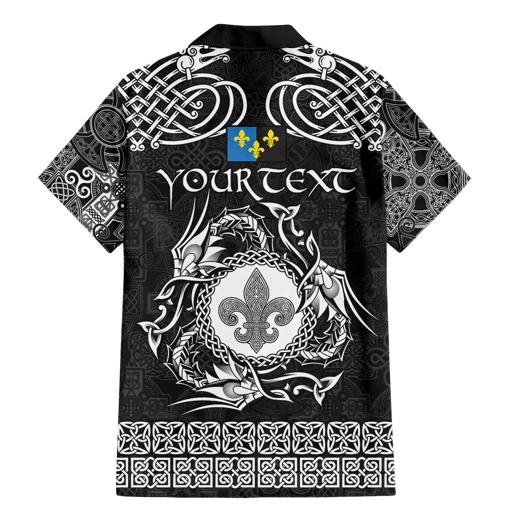 Personalized Monmouthshire Sir Fynwy Family Matching Mermaid Dress and Hawaiian Shirt Black Fleur-de-lis Celtic-inspired - Wonder Print Shop