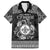 Personalized Monmouthshire Sir Fynwy Family Matching Off The Shoulder Long Sleeve Dress and Hawaiian Shirt Black Fleur-de-lis Celtic-inspired - Wonder Print Shop