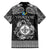Personalized Monmouthshire Sir Fynwy Family Matching Off The Shoulder Long Sleeve Dress and Hawaiian Shirt Black Fleur-de-lis Celtic-inspired - Wonder Print Shop