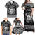 Personalized Monmouthshire Sir Fynwy Family Matching Off Shoulder Maxi Dress and Hawaiian Shirt Black Fleur-de-lis Celtic-inspired - Wonder Print Shop