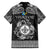 Personalized Monmouthshire Sir Fynwy Family Matching Off Shoulder Maxi Dress and Hawaiian Shirt Black Fleur-de-lis Celtic-inspired - Wonder Print Shop