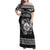 Personalized Monmouthshire Sir Fynwy Family Matching Off Shoulder Maxi Dress and Hawaiian Shirt Black Fleur-de-lis Celtic-inspired - Wonder Print Shop