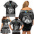 Personalized Monmouthshire Sir Fynwy Family Matching Off Shoulder Short Dress and Hawaiian Shirt Black Fleur-de-lis Celtic-inspired - Wonder Print Shop