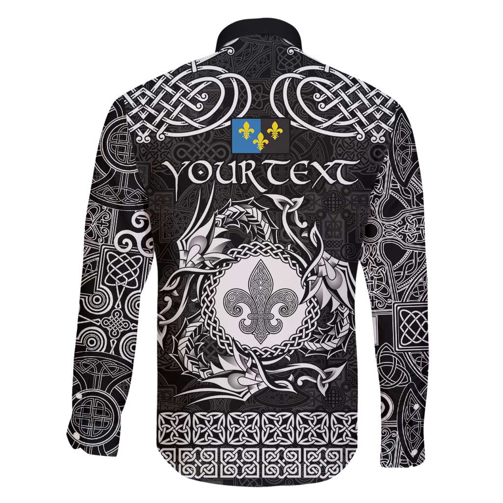 Personalized Monmouthshire Sir Fynwy Family Matching Puletasi and Hawaiian Shirt Black Fleur-de-lis Celtic-inspired - Wonder Print Shop