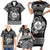 Personalized Monmouthshire Sir Fynwy Family Matching Short Sleeve Bodycon Dress and Hawaiian Shirt Black Fleur-de-lis Celtic-inspired - Wonder Print Shop