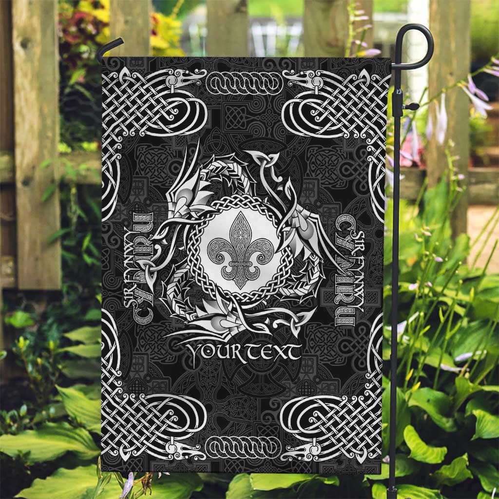 Personalized Monmouthshire Sir Fynwy Garden Flag Black Fleur-de-lis Celtic-inspired - Wonder Print Shop