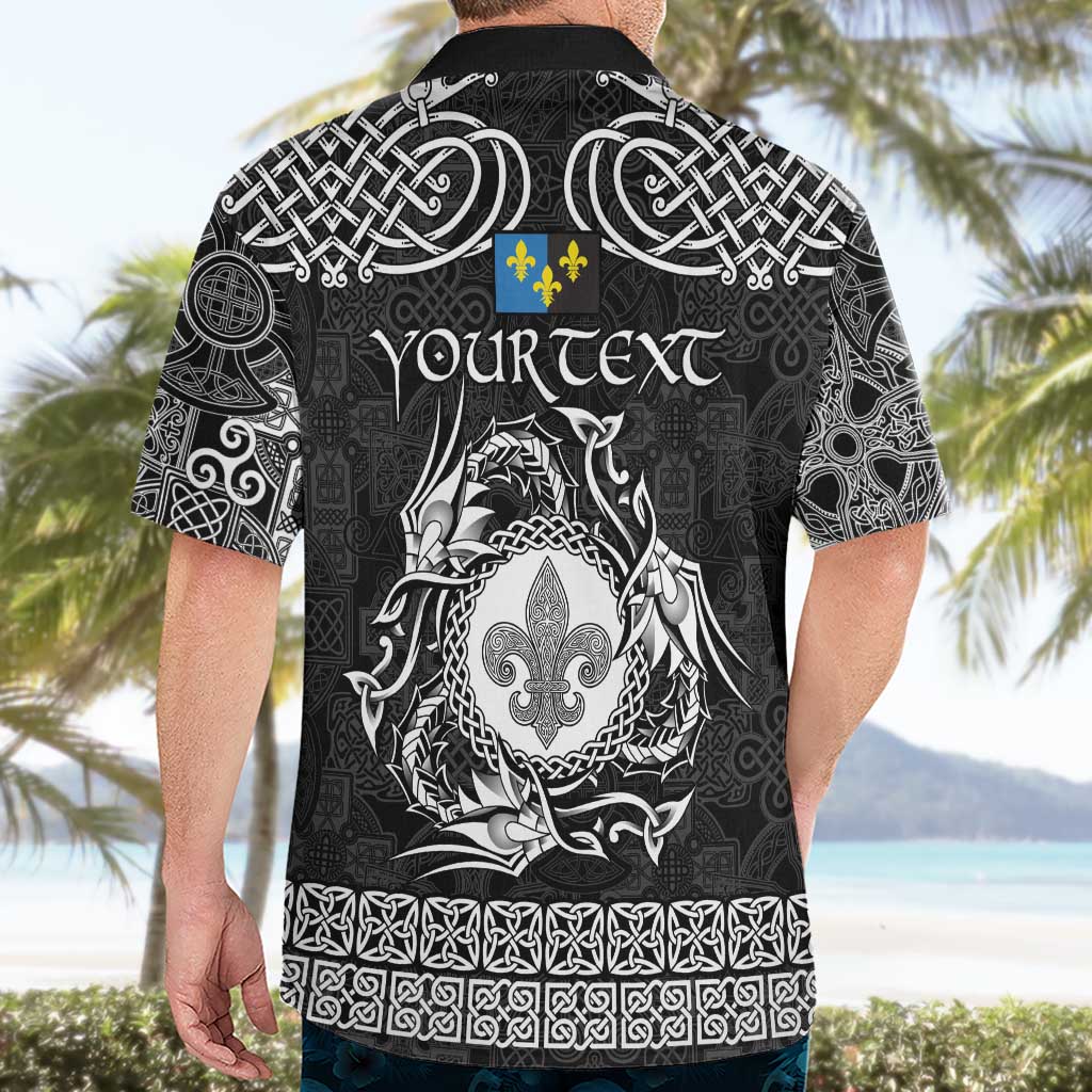 Personalized Monmouthshire Sir Fynwy Hawaiian Shirt Black Fleur-de-lis Celtic-inspired - Wonder Print Shop