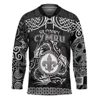Personalized Monmouthshire Sir Fynwy Hockey Jersey Black Fleur-de-lis Celtic-inspired - Wonder Print Shop