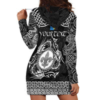 Personalized Monmouthshire Sir Fynwy Hoodie Dress Black Fleur-de-lis Celtic-inspired - Wonder Print Shop