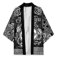 Personalized Monmouthshire Sir Fynwy Kimono Black Fleur-de-lis Celtic-inspired - Wonder Print Shop