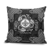 Personalized Monmouthshire Sir Fynwy Pillow Cover Black Fleur-de-lis Celtic-inspired - Wonder Print Shop